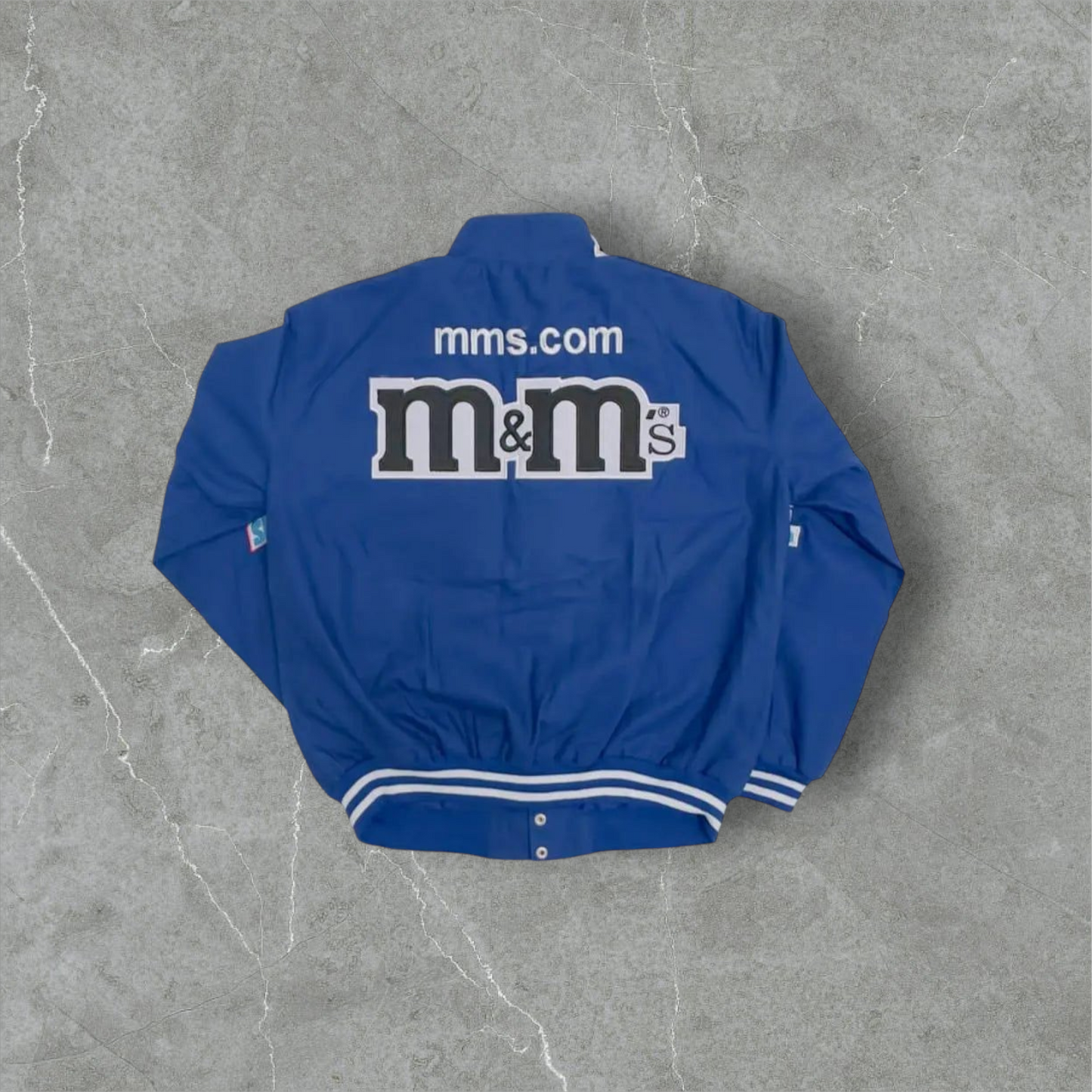 Vintage Nascar JH Design M&Ms Snap Blue Cotton Jacket